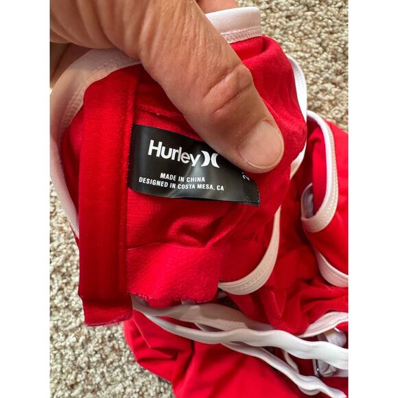 HURLEY one piece swim suit/bathing suit, size women's 2X, Red & White - Picture 6 of 8
